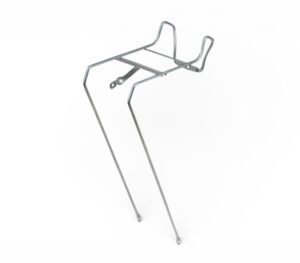 Front-Gepäckträger, Stahl, Silber lackiert